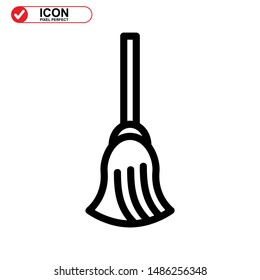 broom icon isolated sign symbol vector illustration - high quality black style vector icons
