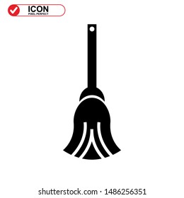 broom icon isolated sign symbol vector illustration - high quality black style vector icons
