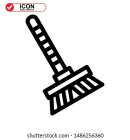 broom icon isolated sign symbol vector illustration - high quality black style vector icons
