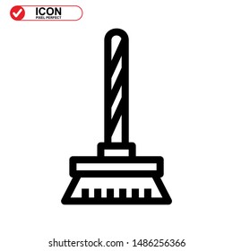 broom icon isolated sign symbol vector illustration - high quality black style vector icons
