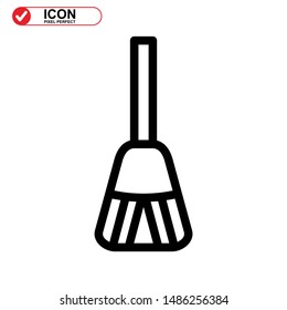 broom icon isolated sign symbol vector illustration - high quality black style vector icons
