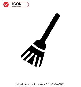 broom icon isolated sign symbol vector illustration - high quality black style vector icons
