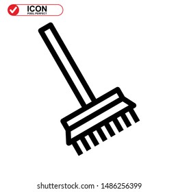broom icon isolated sign symbol vector illustration - high quality black style vector icons
