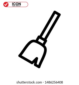 broom icon isolated sign symbol vector illustration - high quality black style vector icons
