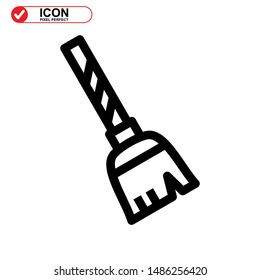 broom icon isolated sign symbol vector illustration - high quality black style vector icons
