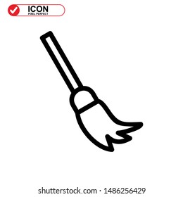 broom icon isolated sign symbol vector illustration - high quality black style vector icons
