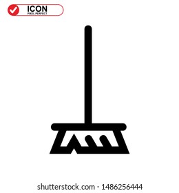 broom icon isolated sign symbol vector illustration - high quality black style vector icons
