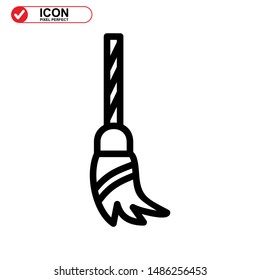 broom icon isolated sign symbol vector illustration - high quality black style vector icons
