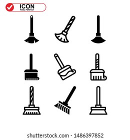 broom icon isolated sign symbol vector illustration - Collection of high quality black style vector icons
