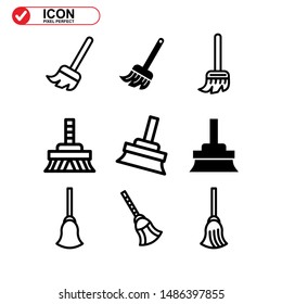 broom icon isolated sign symbol vector illustration - Collection of high quality black style vector icons
