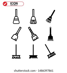broom icon isolated sign symbol vector illustration - Collection of high quality black style vector icons
