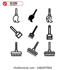 broom icon isolated sign symbol vector illustration - Collection of high quality black style vector icons
