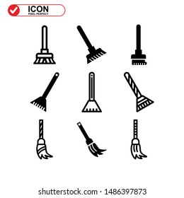 broom icon isolated sign symbol vector illustration - Collection of high quality black style vector icons
