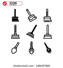 broom icon isolated sign symbol vector illustration - Collection of high quality black style vector icons
