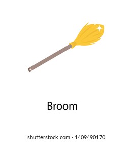 
Broom icon in isometric design 
