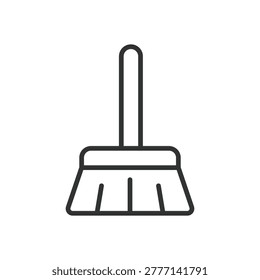 Broom icon in line design. broom, cleaning, sweep, hygiene, household, housekeeping, clean on white background vector. Broom editable stroke icon