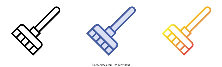 broom icon. Linear, Blue Fill and Gradient Style Design Isolated On White Background