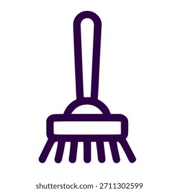 Besen-Symbol. Eine lineare Vektorgrafik von Besen einzeln auf weißem Hintergrund.