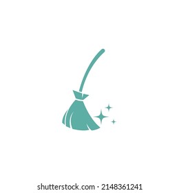 Broom icon logo design illustration template vector