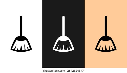 Broom icon logo vector design sweep graphic