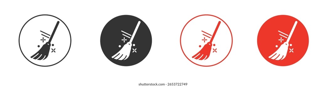 Broom icon for logo, vector sign symbol for design