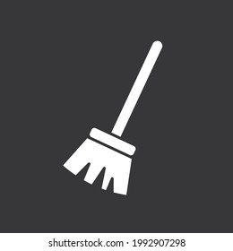 broom icon on grey background