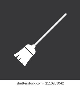 Broom icon on grey background