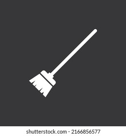 Broom icon on grey background