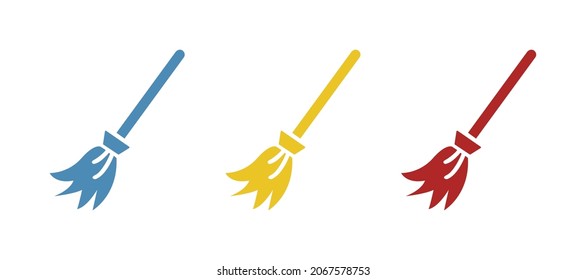 broom icon, on a white background, vector illustration
