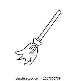 broom icon, on a white background, vector illustration