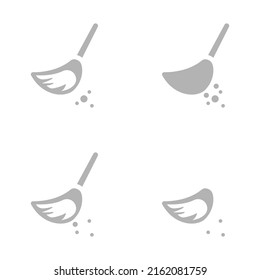 icono de escoba en fondo blanco, ilustración vectorial