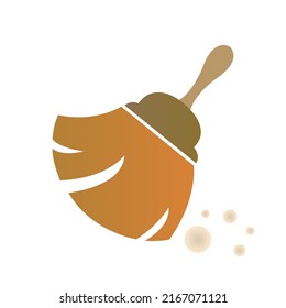 broom icon on white background, vector illustration