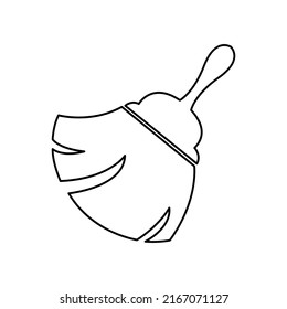 broom icon on white background, vector illustration