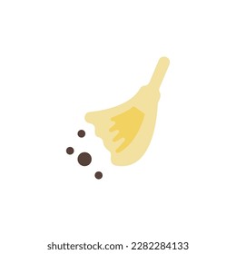 broom icon on a white background, vector illustration