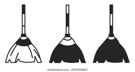 Broom icon on white background. Vector logo broom illustration.