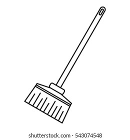 Broom icon. Outline illustration of broom vector icon for web