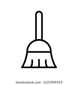 broom icon. Outline style design isolated on white background