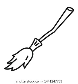 Broom icon. Outline broom vector icon for web design isolated on white background