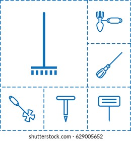Broom icon. set of 6 broom outline icons such as broom, mop