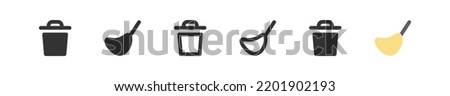 Broom icon set. Trash simple symbol. Clean web sign in vector flat style.