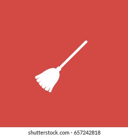 broom icon. sign design. red backgorund