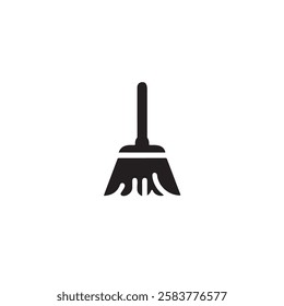 Broom icon silhouette vector image