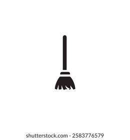 Broom icon silhouette vector image