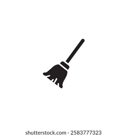 Broom icon silhouette vector image