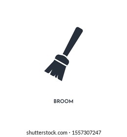 broom icon. simple element illustration. isolated trendy filled broom icon on white background. can be used for web, mobile, ui.