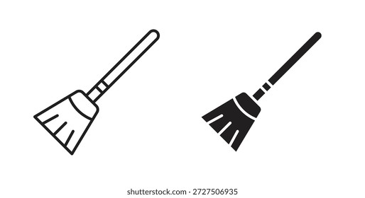 Ícone de vassoura em tendência plana simples design gráfico moderno elemento de logotipo abstrato