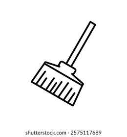 broom icon Simple outline illustration