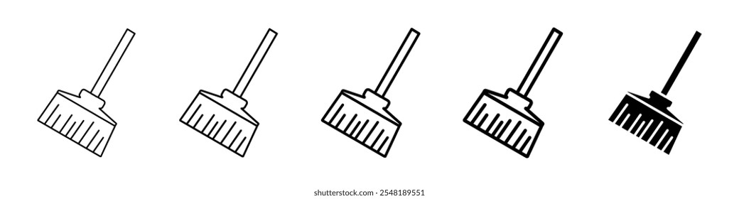 broom icon Simple thin line logo set