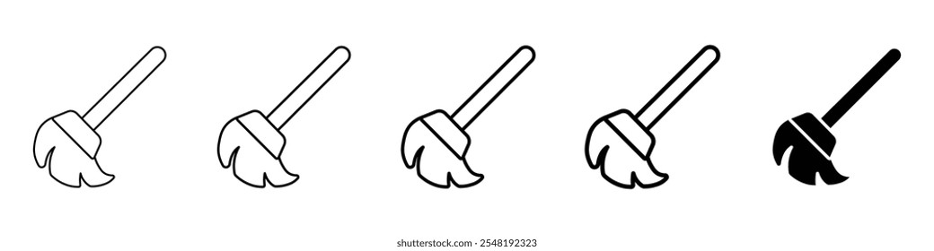 broom icon Simple thin line logo set