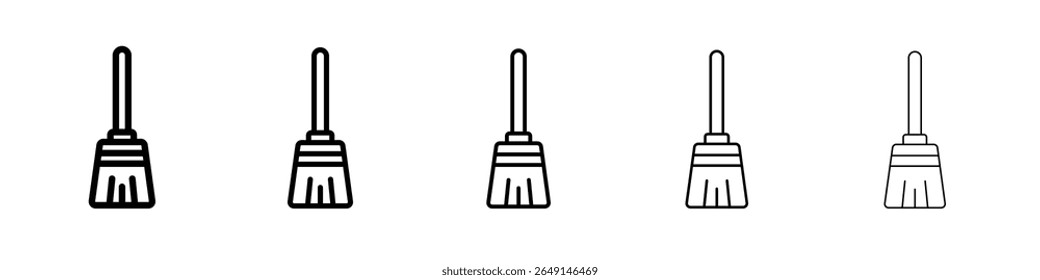 ícone de vassoura simples vetor contorno logotipo